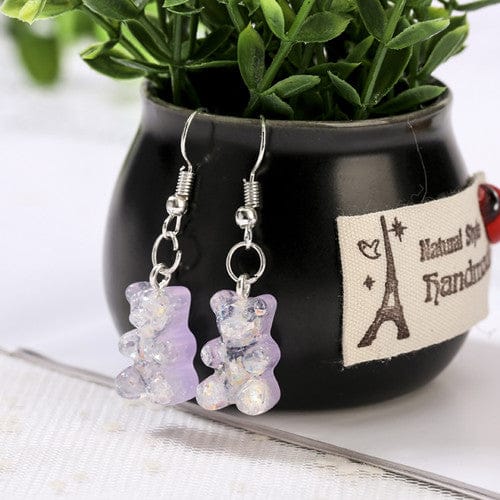 1pc Duo Tone Gummy Bear Earrings Lilac null The Kawaii Shoppu