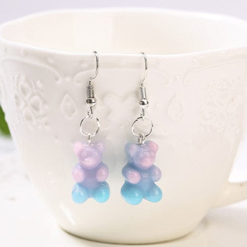 1pc Duo Tone Gummy Bear Earrings Sky null The Kawaii Shoppu