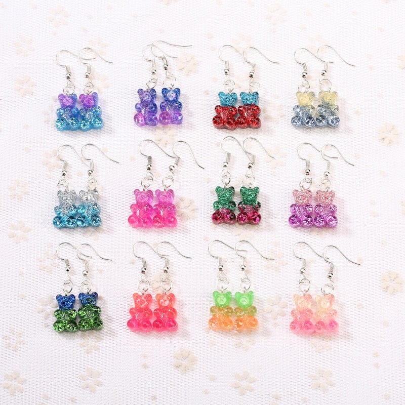 1pc Duo Tone Gummy Bear Earrings null The Kawaii Shoppu