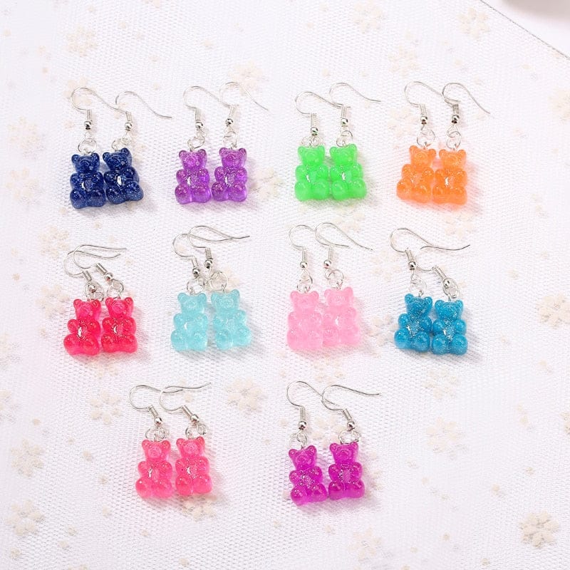 1pc Duo Tone Gummy Bear Earrings null The Kawaii Shoppu