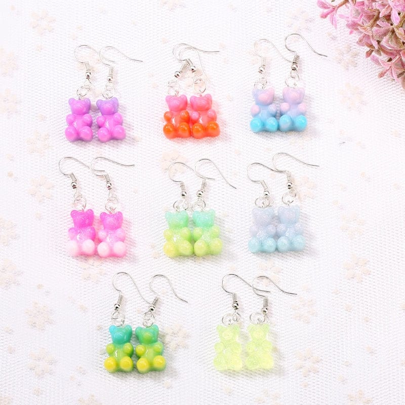 1pc Duo Tone Gummy Bear Earrings null The Kawaii Shoppu