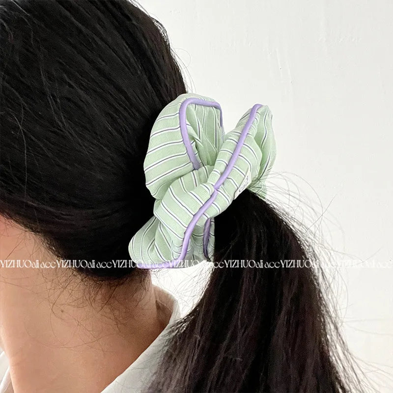 1PC KShoppu Pastel Aesthetic Stripe Scrunchie Hair Accessories by The Kawaii Shoppu | The Kawaii Shoppu