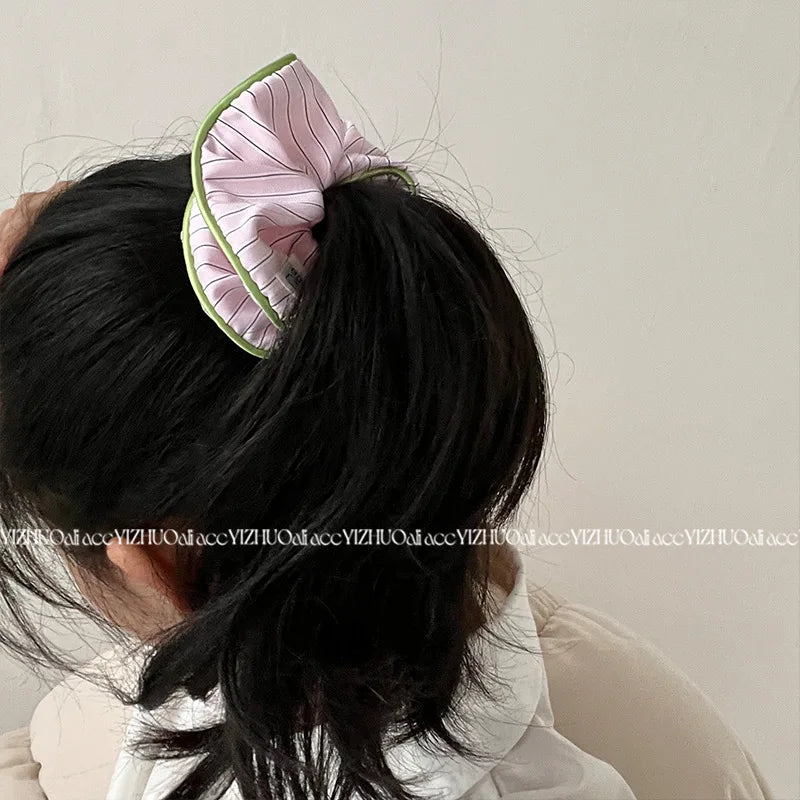 1PC KShoppu Pastel Aesthetic Stripe Scrunchie Hair Accessories by The Kawaii Shoppu | The Kawaii Shoppu