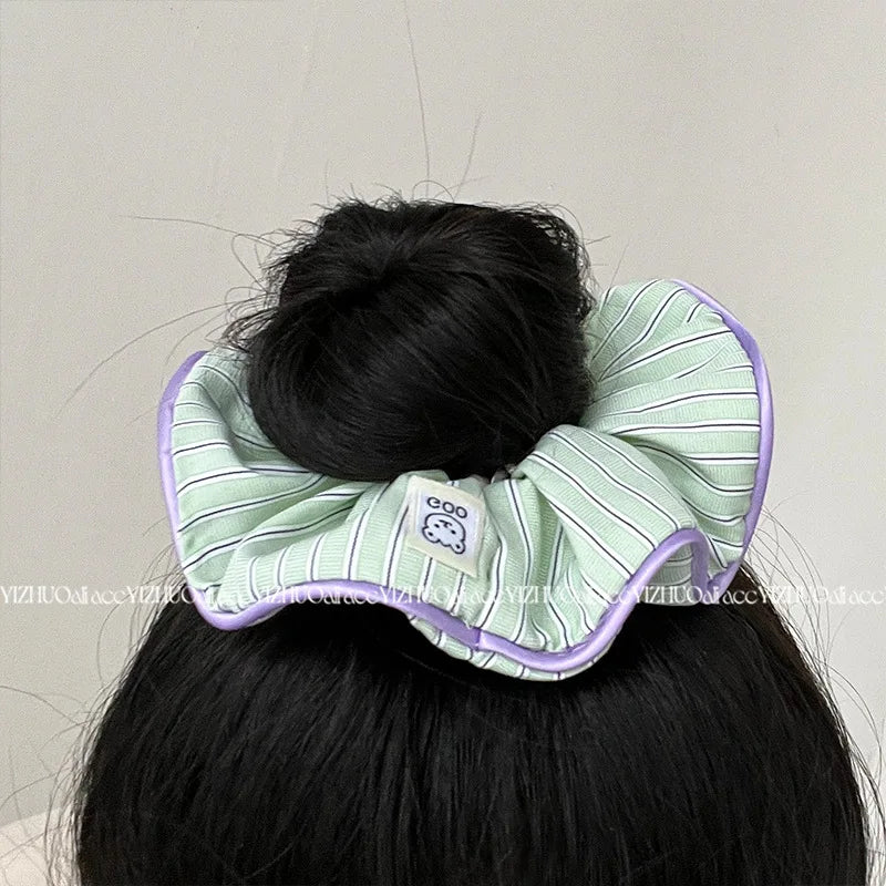 1PC KShoppu Pastel Aesthetic Stripe Scrunchie Hair Accessories by The Kawaii Shoppu | The Kawaii Shoppu