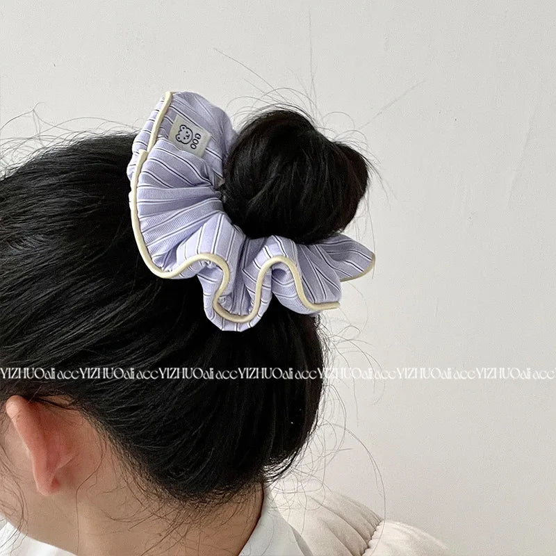 1PC KShoppu Pastel Aesthetic Stripe Scrunchie Hair Accessories by The Kawaii Shoppu | The Kawaii Shoppu