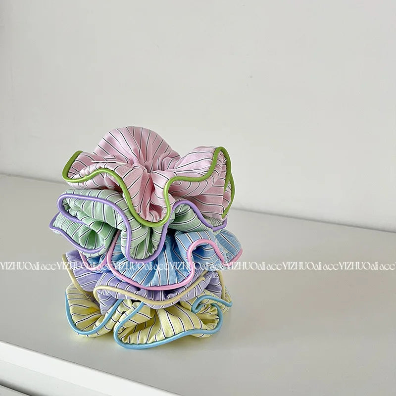 1PC KShoppu Pastel Aesthetic Stripe Scrunchie Hair Accessories by The Kawaii Shoppu | The Kawaii Shoppu