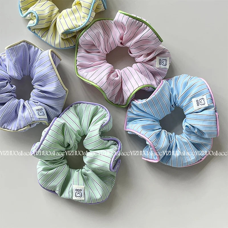 1PC KShoppu Pastel Aesthetic Stripe Scrunchie Hair Accessories by The Kawaii Shoppu | The Kawaii Shoppu