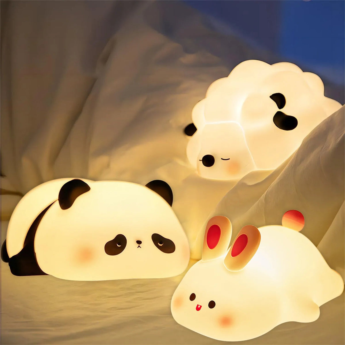 1PC Sleepy Kawaii Animal LED Rechargeable USB Night Light - Panda, Hip ...