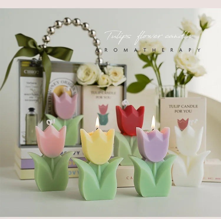 1PC Tulip Scented Flower Candle Home Decor by The Kawaii Shoppu | The Kawaii Shoppu