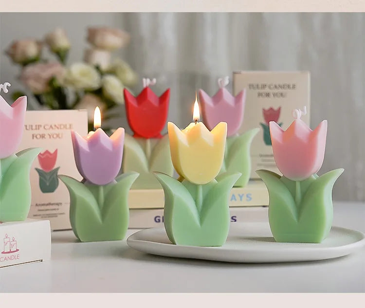 1PC Tulip Scented Flower Candle Home Decor by The Kawaii Shoppu | The Kawaii Shoppu