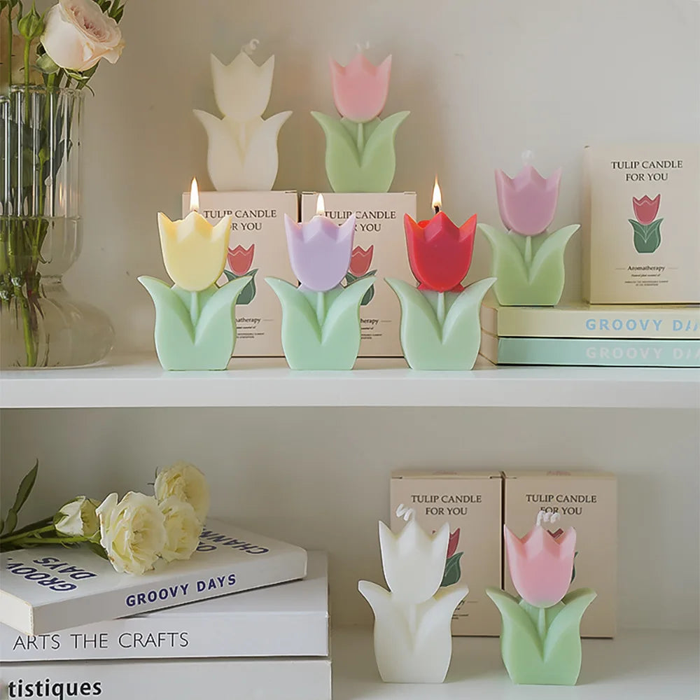 1PC Tulip Scented Flower Candle Home Decor by The Kawaii Shoppu | The Kawaii Shoppu