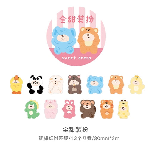 1Roll Kawaii Animal Party Decor Adhesive Tape L Stationery by The Kawaii Shoppu | The Kawaii Shoppu