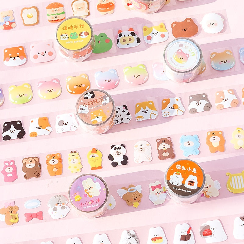 1Roll Kawaii Animal Party Decor Adhesive Tape Stationery by The Kawaii Shoppu | The Kawaii Shoppu