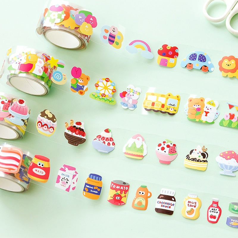 1Roll Kawaii Animal Party Decor Adhesive Tape Stationery by The Kawaii Shoppu | The Kawaii Shoppu