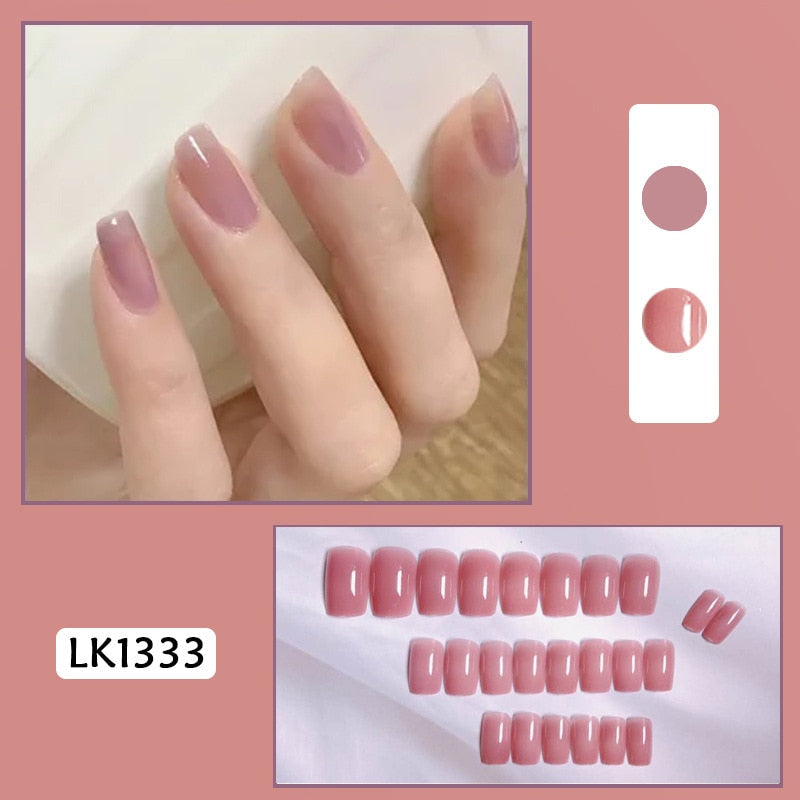 24Pcs/Set Short Kawaii Press on Fake Nails Set LK1333 Accessories by The Kawaii Shoppu | The Kawaii Shoppu