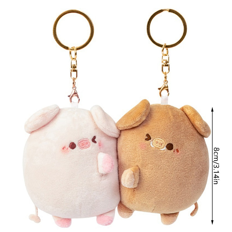 2Pcs Plush Magnetic Pig Friends Keychain Soft Toy by The Kawaii Shoppu | The Kawaii Shoppu