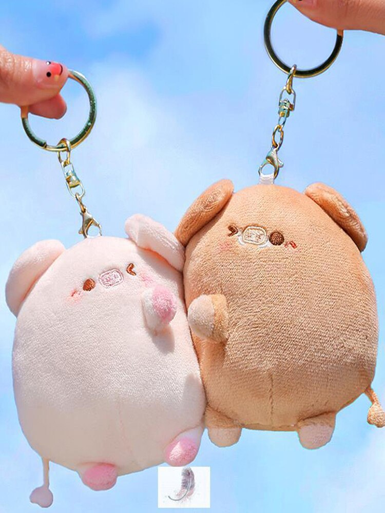 2Pcs Plush Magnetic Pig Friends Keychain Soft Toy by The Kawaii Shoppu | The Kawaii Shoppu