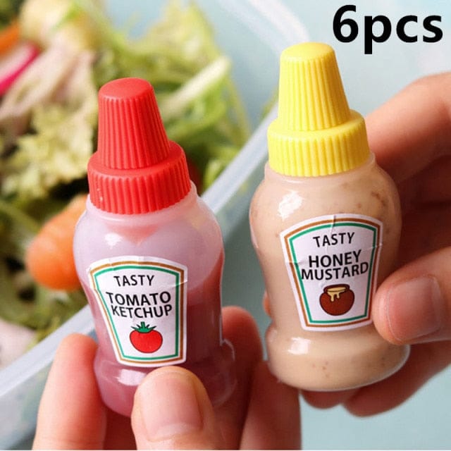 2pcs/set 25ML Mini Lunch Box Sauce Bottle 6pcs Accessory The Kawaii Shoppu