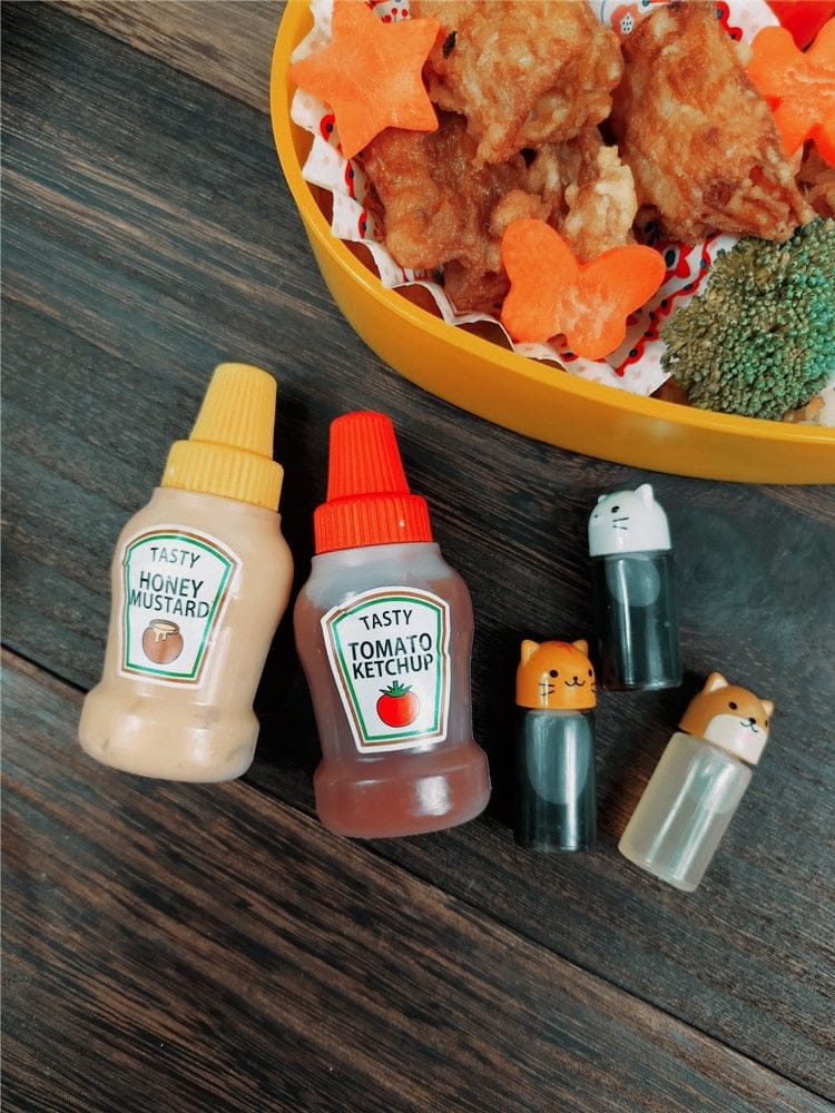 2pcs/set 25ML Mini Lunch Box Sauce Bottle Accessory The Kawaii Shoppu