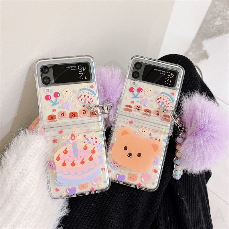 3 in 1 Laser Phone Holder Case For Samsung Galaxy Z Flip 3 For Z Flip 3 Phone Cases & Covers The Kawaii Shoppu