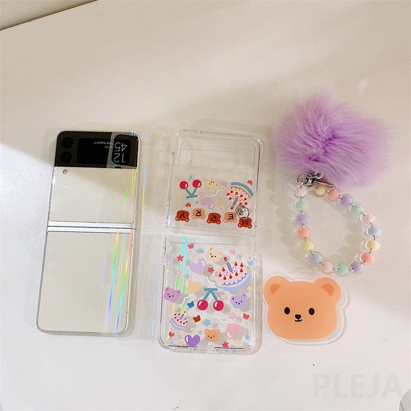 3 in 1 Laser Phone Holder Case For Samsung Galaxy Z Flip 3 For Z Flip 3 Phone Cases & Covers The Kawaii Shoppu