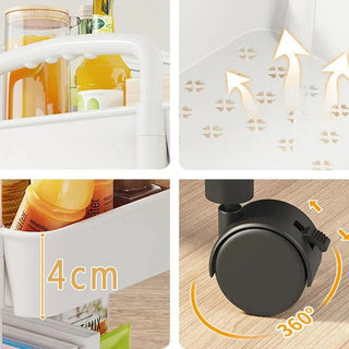 3 Level Mobile Desk Kitchen Storage Trolley Layer Shelf Storage Boxes & Bins by The Kawaii Shoppu | The Kawaii Shoppu