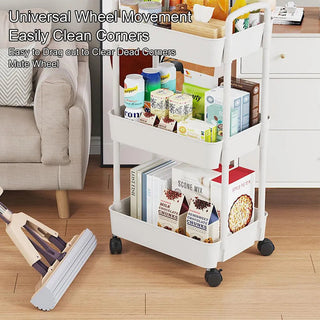 3 Level Mobile Desk Kitchen Storage Trolley Layer Shelf Storage Boxes & Bins by The Kawaii Shoppu | The Kawaii Shoppu