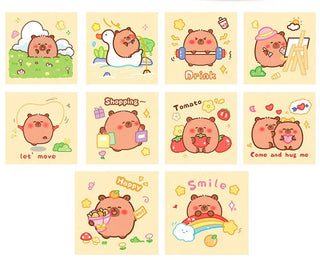 300pcs Capybara Sticker Roll – Cute Cartoon Seal Stickers