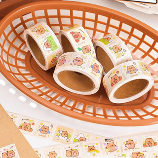 300pcs Capybara Sticker Roll – Cute Cartoon Seal Stickers