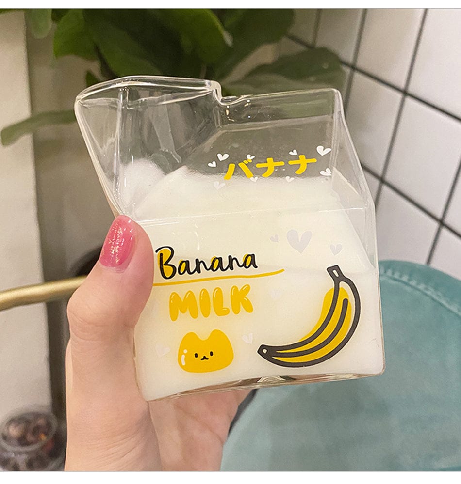 380ml Kawaii Milk Glass Water Cup Cup The Kawaii Shoppu