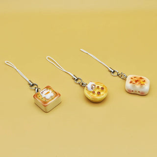 3pcs Cat Bread Phone Charm Set