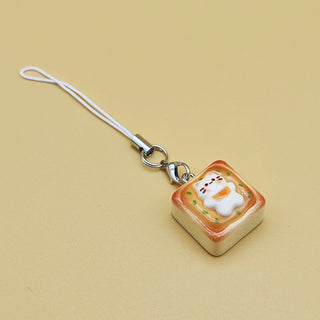 3pcs Cat Bread Phone Charm Set