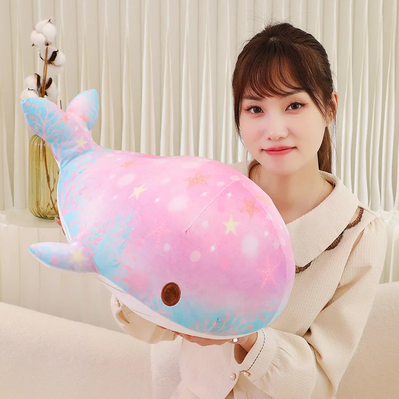 40/50 CM Pink / Blue Solaris Shimmer Whale Plushie Soft Toy Soft Toy by The Kawaii Shoppu | The Kawaii Shoppu