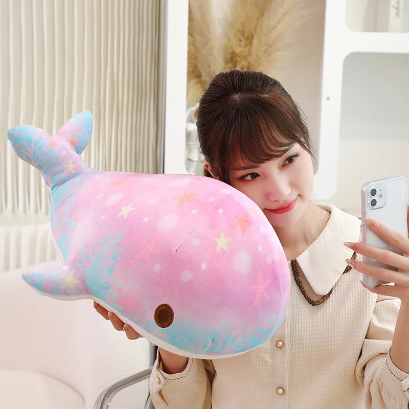 40/50 CM Pink / Blue Solaris Shimmer Whale Plushie Soft Toy Soft Toy by The Kawaii Shoppu | The Kawaii Shoppu