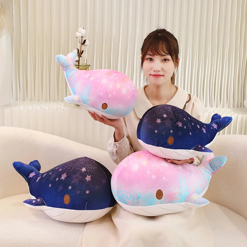 40/50 CM Pink / Blue Solaris Shimmer Whale Plushie Soft Toy Soft Toy by The Kawaii Shoppu | The Kawaii Shoppu