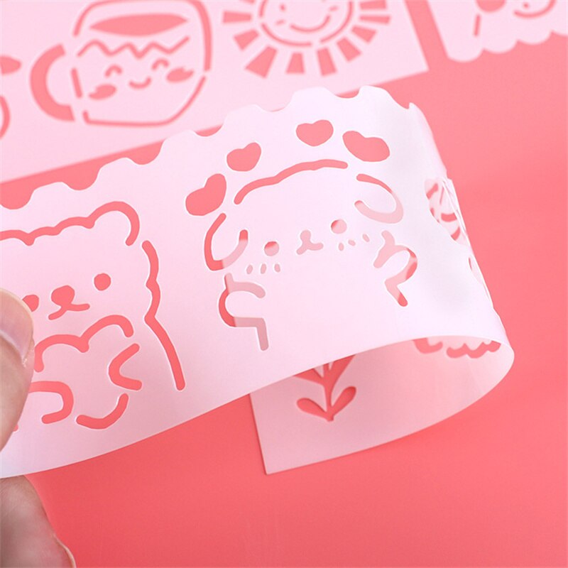 4pcs/set Kawaii Cute Cartoon Hollow Painting Stencils Stationery by The Kawaii Shoppu | The Kawaii Shoppu