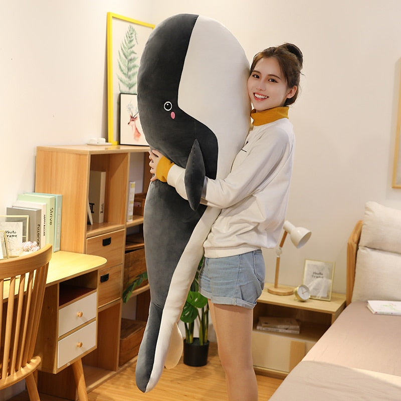 50-150CM Giant Size Whale Soft Toy Plushie 50cm Gray Soft Toy by The Kawaii Shoppu | The Kawaii Shoppu