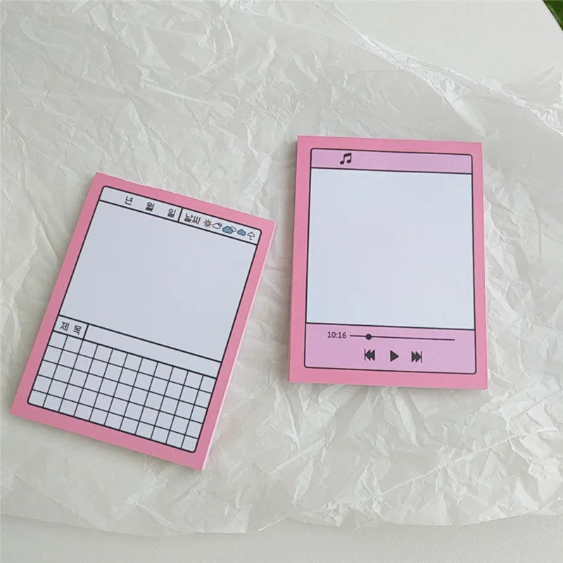 50 Sheets Korean Pink Social Media Memo Pds Stationery by The Kawaii Shoppu | The Kawaii Shoppu