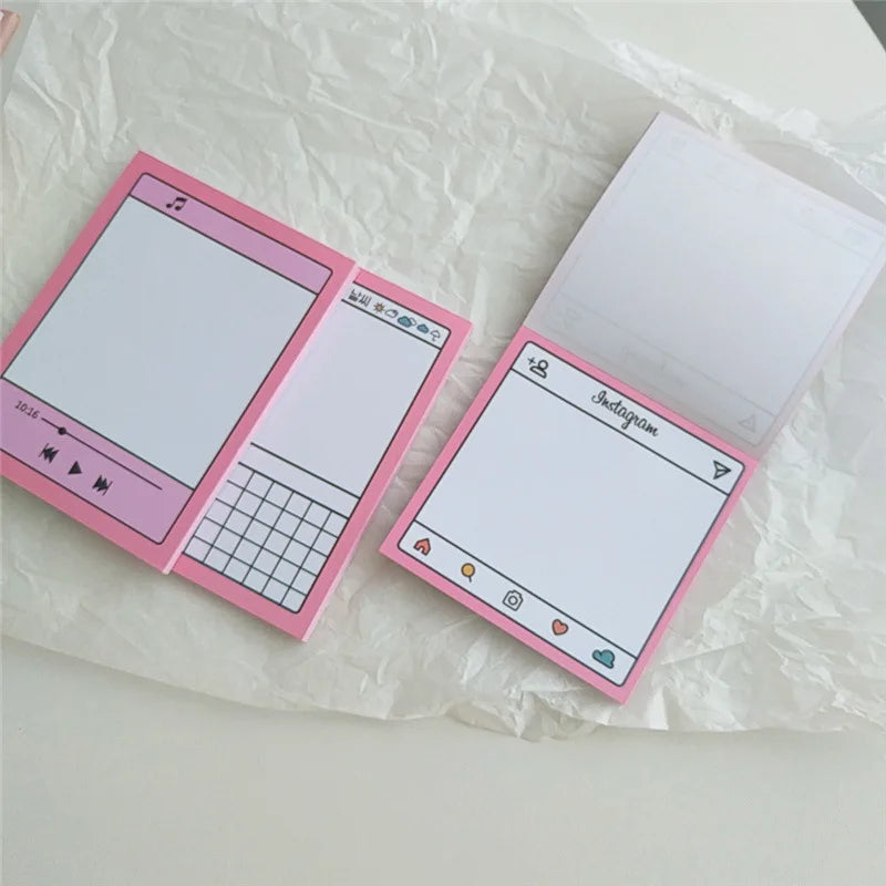 50 Sheets Korean Pink Social Media Memo Pds Stationery by The Kawaii Shoppu | The Kawaii Shoppu