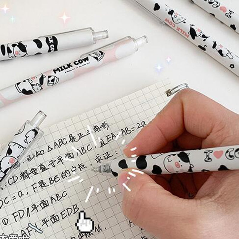 6 Pcs I love Milk Press Gel Pens Stationery by The Kawaii Shoppu | The Kawaii Shoppu