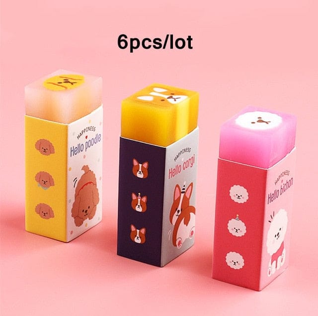 6pcs Kawaii Fruity Sakura Erasers animala 6pcs Stationery The Kawaii Shoppu