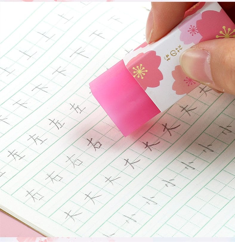 6pcs Kawaii Fruity Sakura Erasers Stationery The Kawaii Shoppu