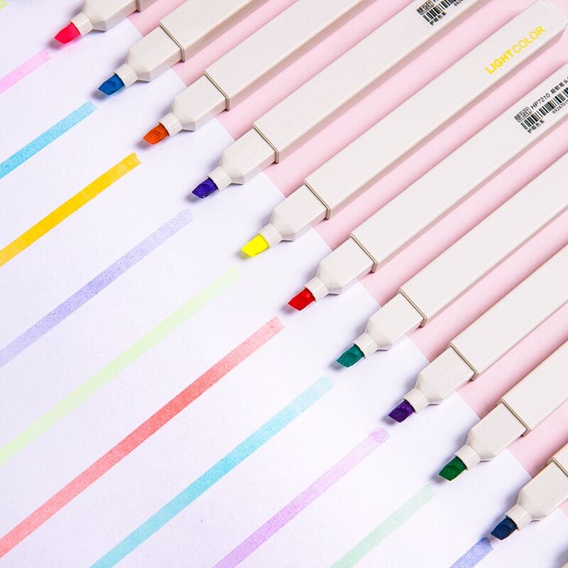 6pcs/lot Soft Color Kyuto 2D Highlighters Stationery The Kawaii Shoppu