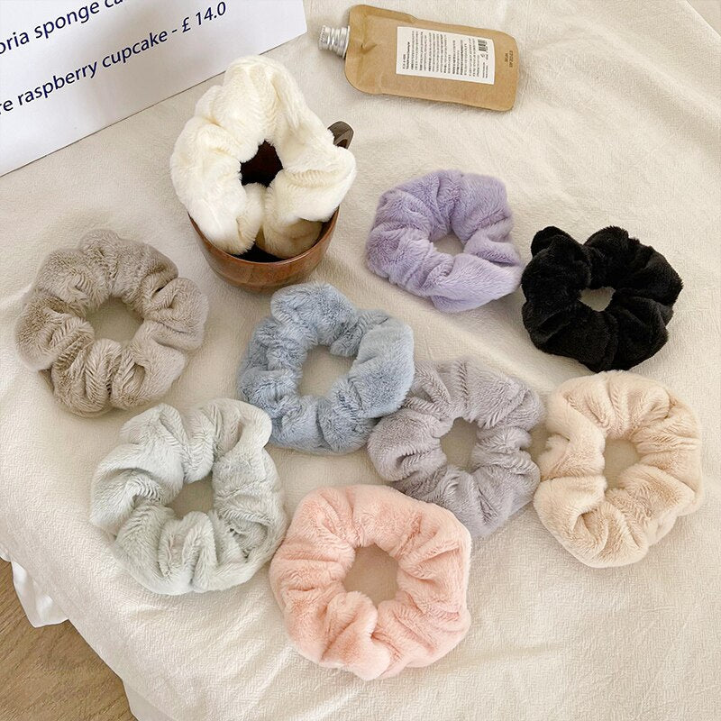 7Pcs Soft Plush Velvet Hair Scrunchies Set Hair Accessories by The Kawaii Shoppu | The Kawaii Shoppu