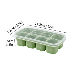 8-Grid Silicone Ice Cube Tray with Lid