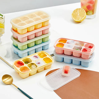 8-Grid Silicone Ice Cube Tray with Lid