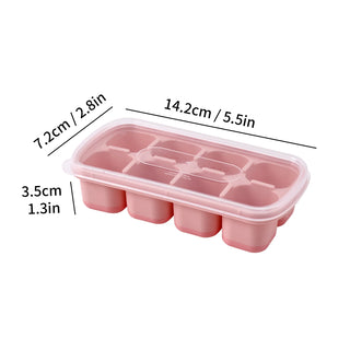 8-Grid Silicone Ice Cube Tray with Lid