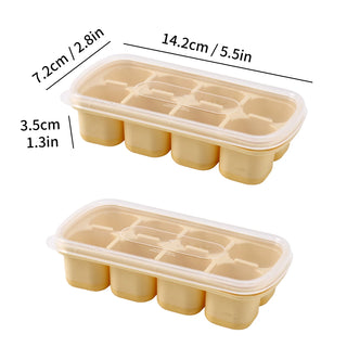 8-Grid Silicone Ice Cube Tray with Lid