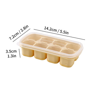 8-Grid Silicone Ice Cube Tray with Lid