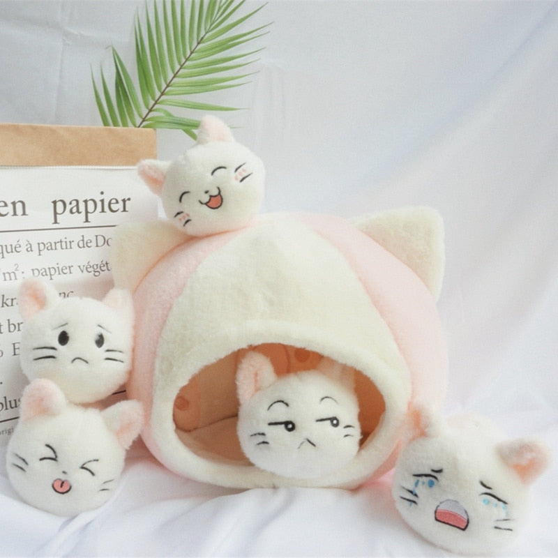 9 Pcs Emoji Kittens Pudding Plushies & Bed Soft Toy by The Kawaii Shoppu | The Kawaii Shoppu